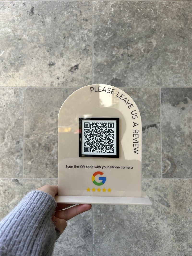 Printed Arch Custom QR Sign - Google Reviews - Luxe Decor by Lisa