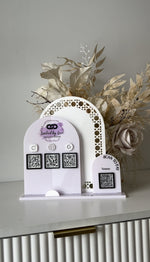 Rattan Triple Arches, Logo, 3 QR’s, Card Holder and Payment QR - Luxe Decor by Lisa