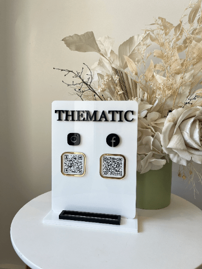 Rectangle Acrylic Social and Card Holder Sign - Luxe Decor by Lisa