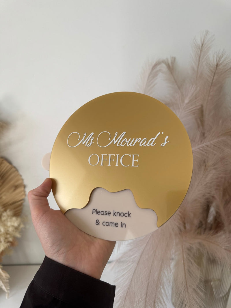 Rotatable Custom Message Office Sign - Luxe Decor by Lisa
