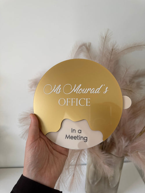 Rotatable Custom Message Office Sign - Luxe Decor by Lisa