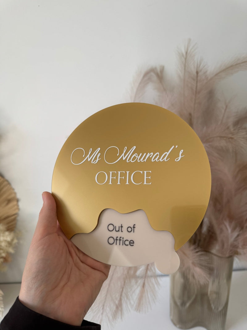 Rotatable Custom Message Office Sign - Luxe Decor by Lisa