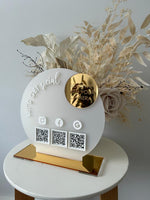 Round Layered Modern QR Social Freestanding Sign - 3 QR Codes - Luxe Decor by Lisa