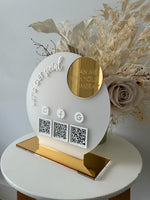 Round Layered Modern QR Social Freestanding Sign - 3 QR Codes - Luxe Decor by Lisa
