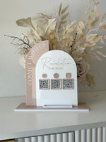 Semi + Arched Social Sign + Card Holder - 3 QR Codes - Luxe Decor by Lisa