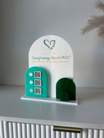 Solid Triple Arches, Logo, QR’s + Card Holder - Luxe Decor by Lisa