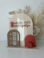 Solid Triple Arches, Logo, QR’s + Card Holder - Luxe Decor by Lisa