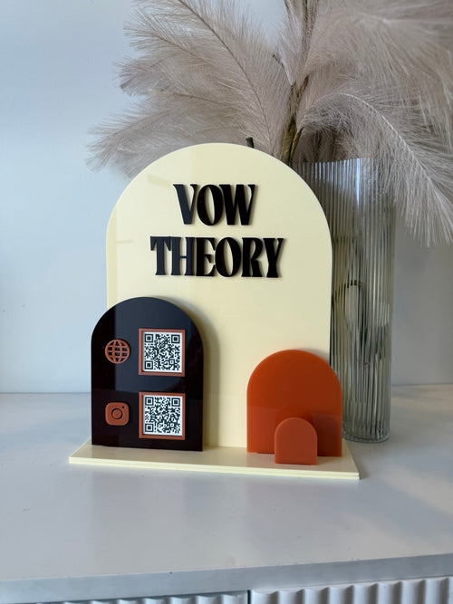 Solid Triple Arches, Logo, QR’s + Card Holder - Luxe Decor by Lisa