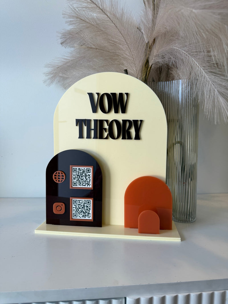 Solid Triple Arches, Logo, QR’s + Card Holder - Luxe Decor by Lisa