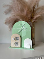 Solid Triple Arches, Logo, QR’s + Card Holder - Luxe Decor by Lisa
