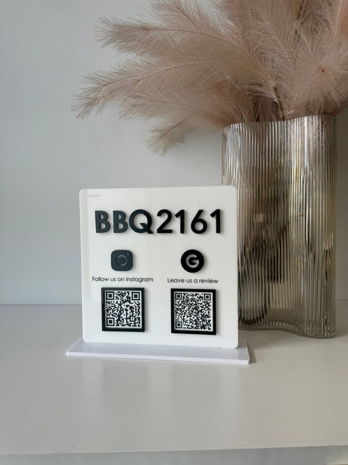 Square 2 QR + Logo Sign - Luxe Decor by Lisa