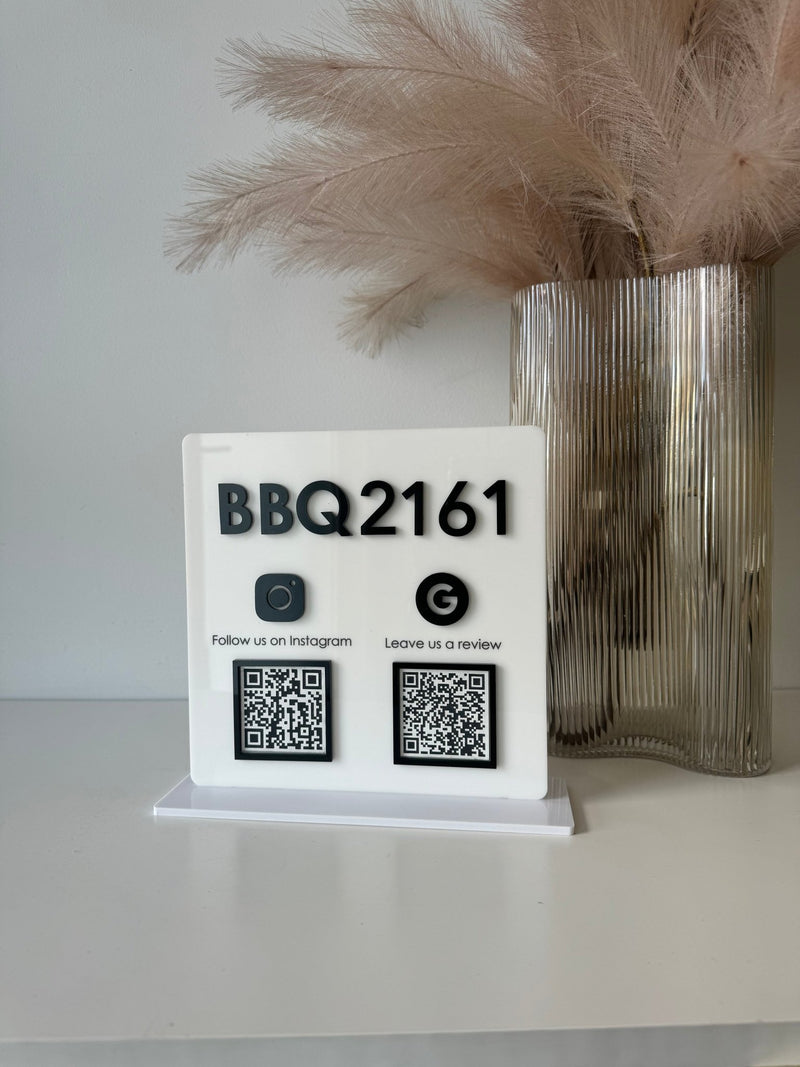Square 2 QR + Logo Sign - Luxe Decor by Lisa