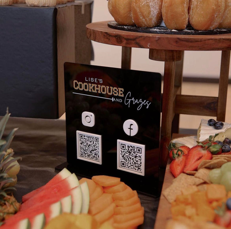 Square 2 QR + Logo Sign - Luxe Decor by Lisa