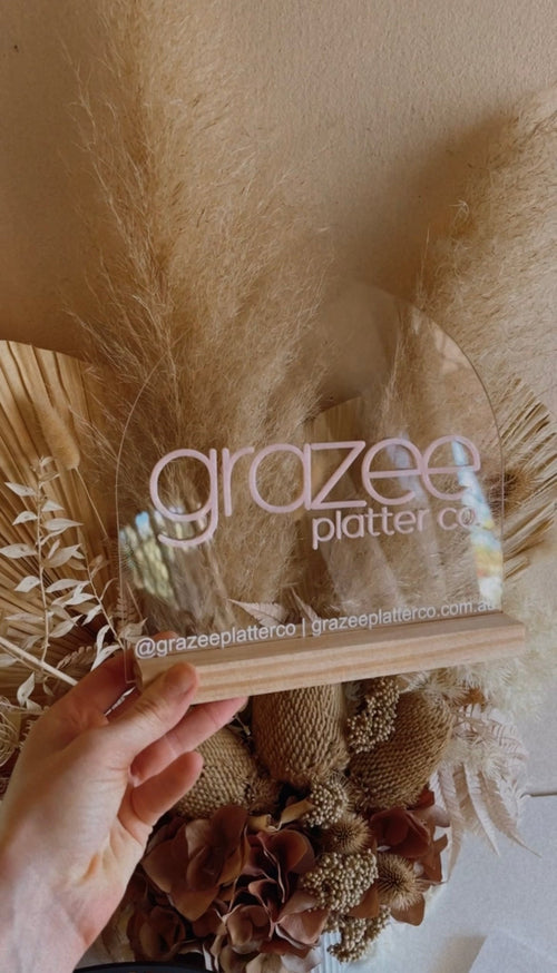 Timber Base - Arch Logo Sign Freestanding - Luxe Decor by Lisa