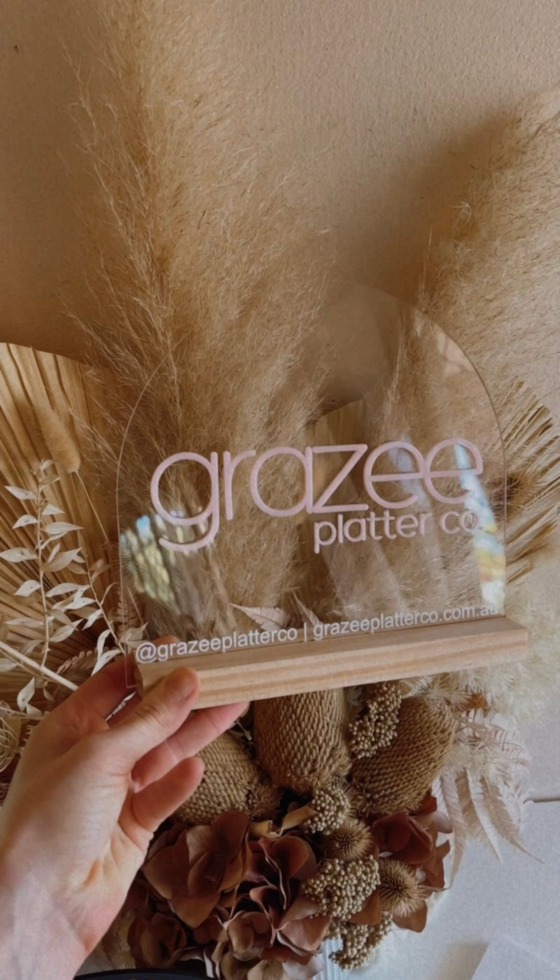 Timber Base - Arch Logo Sign Freestanding - Luxe Decor by Lisa