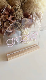 Timber Base - Arch Logo Sign Freestanding - Luxe Decor by Lisa
