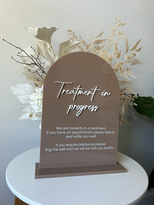 Treatment in Progress Business Sign Freestanding - Luxe Decor by Lisa