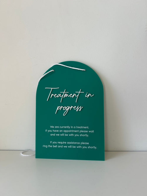 Treatment in Progress Business Sign Wall Hanging - Luxe Decor by Lisa