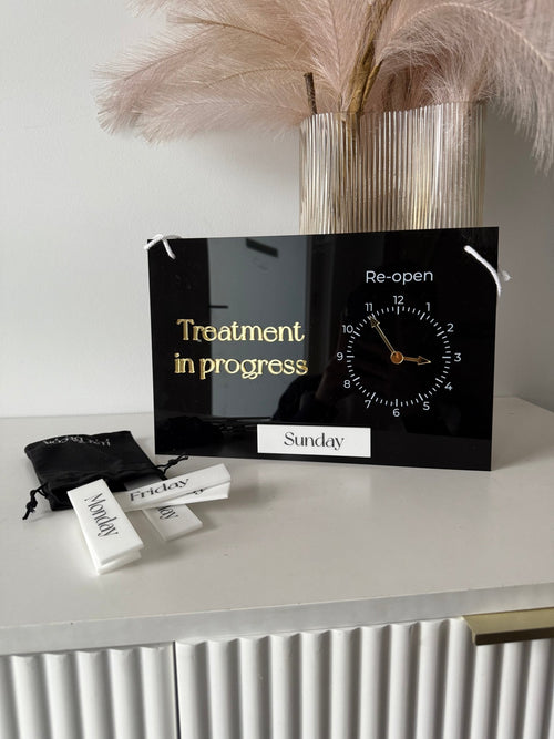 Treatment in progress - Changeable Clock + Days Sign - Luxe Decor by Lisa
