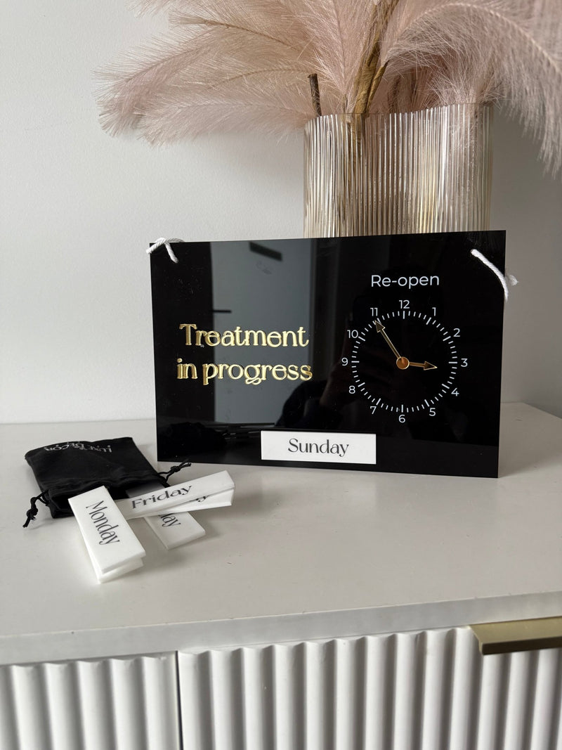 Treatment in progress - Changeable Clock + Days Sign - Luxe Decor by Lisa