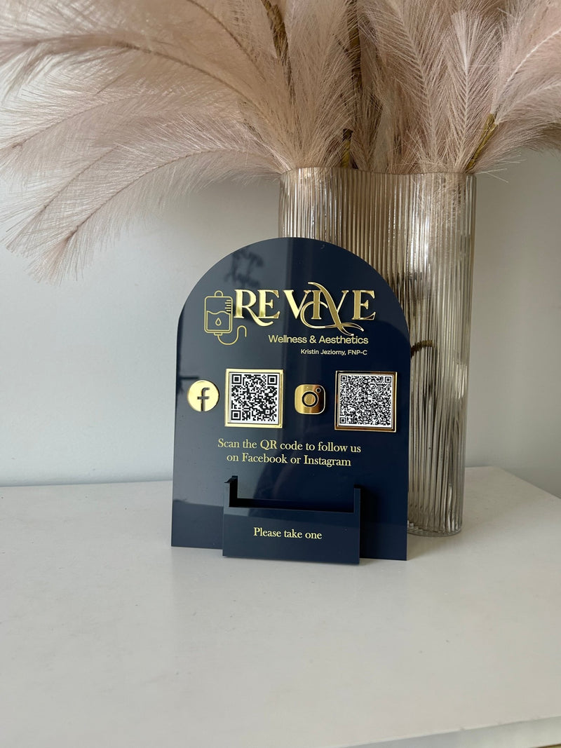 Wall Logo, 2 QR’s and Card Holder Arch - Luxe Decor by Lisa