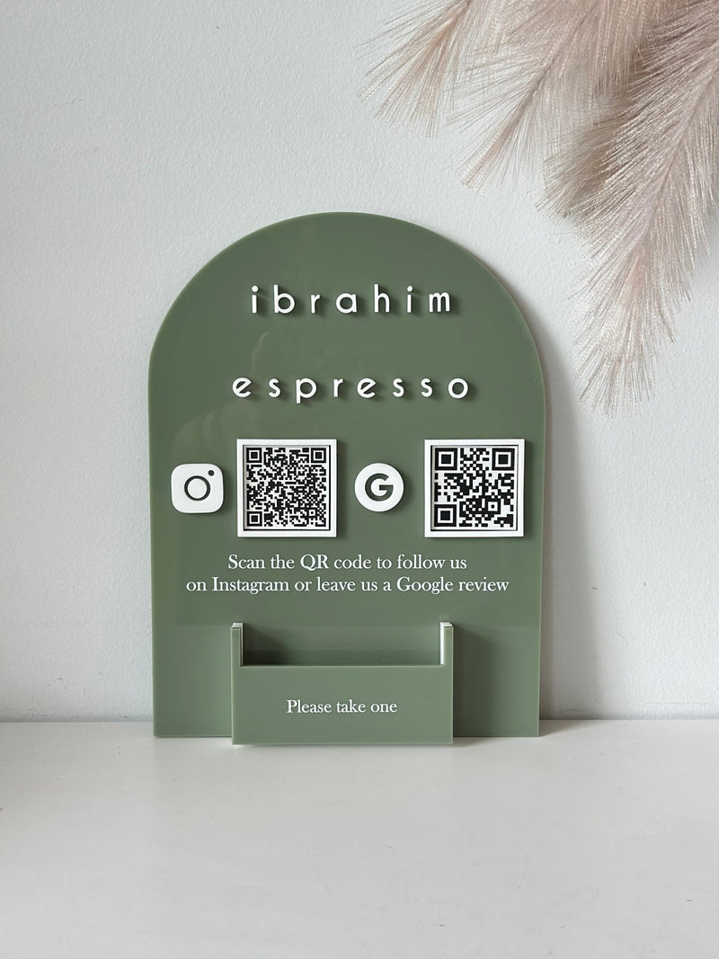 Wall Logo, 2 QR’s and Card Holder Arch - Luxe Decor by Lisa