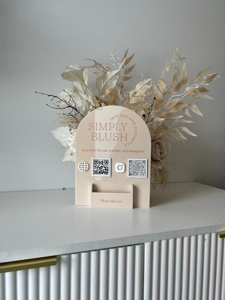 Wall Logo, 2 QR’s and Card Holder Arch - Luxe Decor by Lisa