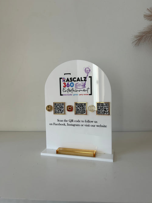 Wall Logo, 3 QR’s and Card Holder Arch - Luxe Decor by Lisa