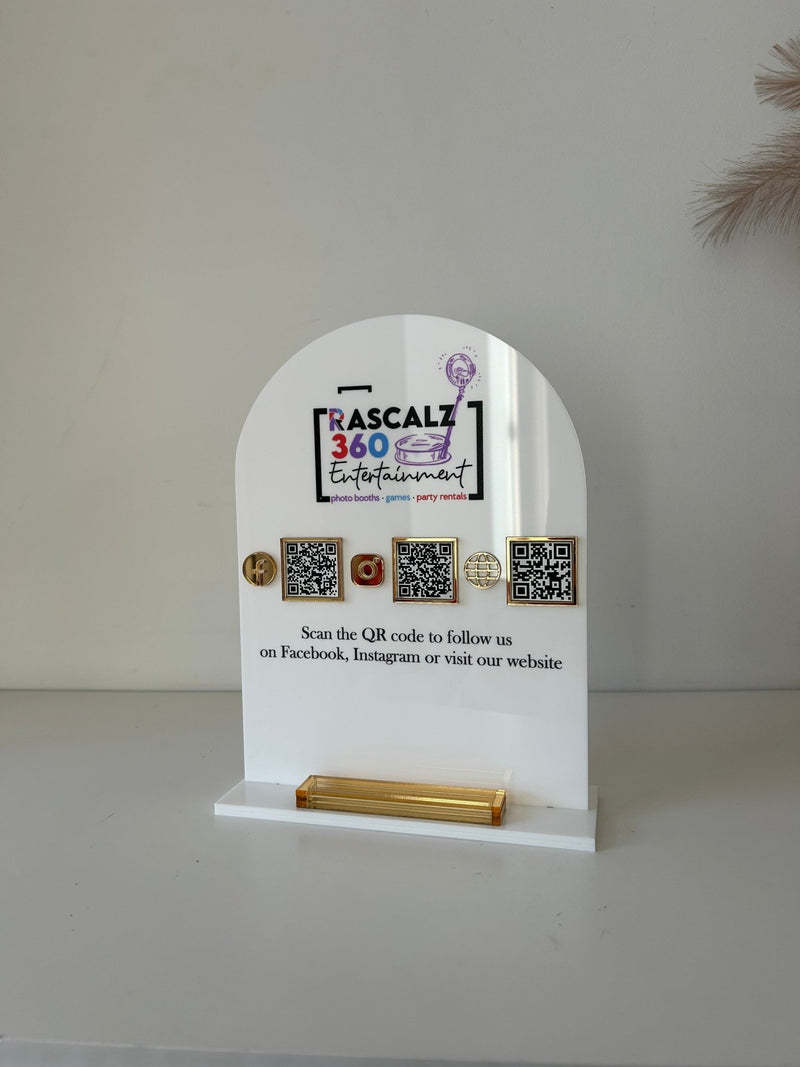 Wall Logo, 3 QR’s and Card Holder Arch - Luxe Decor by Lisa