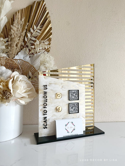 2 in 1 Doubled Modern Social Sign + Card Holder - Luxe Decor by Lisa