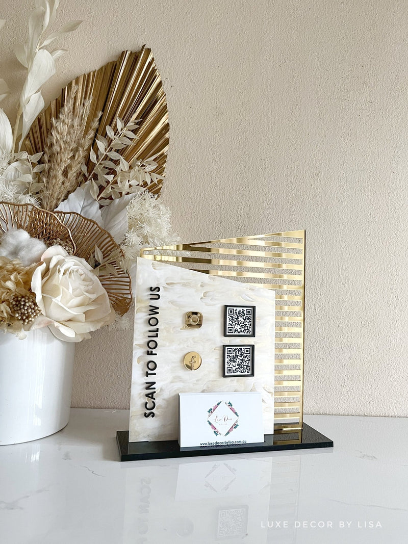 2 in 1 Doubled Modern Social Sign + Card Holder - Luxe Decor by Lisa
