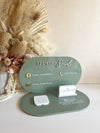 3 in 1 Business Sign / Square + Socials + Card Holder Style 2 Oval Shaped - Luxe Decor by Lisa