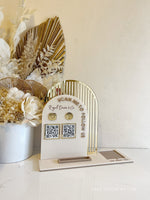 3 in 1 Double Arched Social Sign/ Square + QR + Card Holder and Added Business Name - Luxe Decor by Lisa