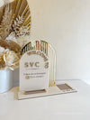 3 in 1 Double Arched Welcome To, Square + Logo + Username + Card Holder Business Sign - Luxe Decor by Lisa