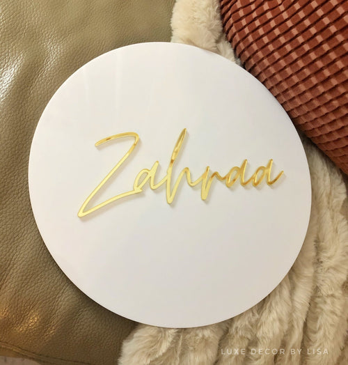 3D Acrylic Custom Round Signage - Luxe Decor by Lisa