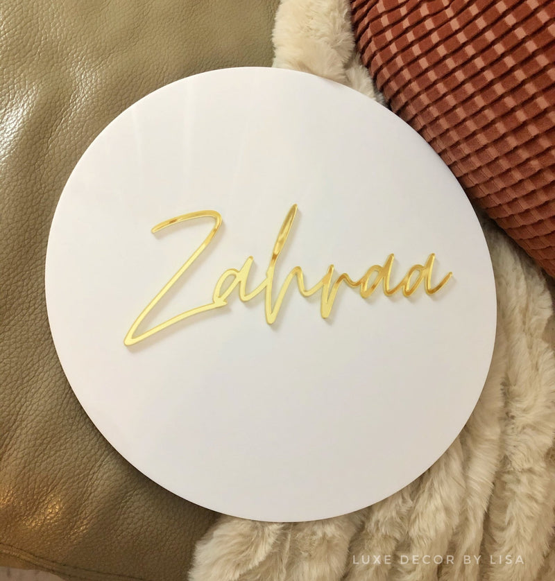 3D Acrylic Custom Round Signage - Luxe Decor by Lisa