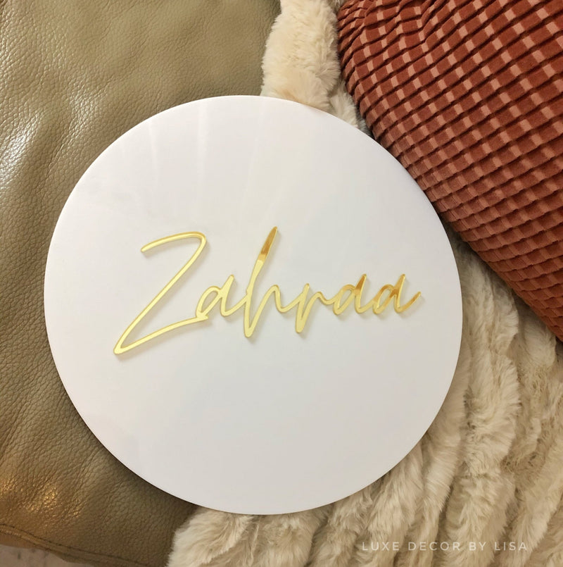 3D Acrylic Custom Round Signage - Luxe Decor by Lisa