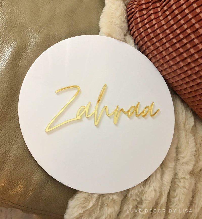3D Acrylic Custom Round Signage - Luxe Decor by Lisa
