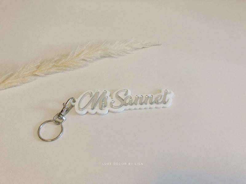 3D Acrylic Name Keyrings - Luxe Decor by Lisa