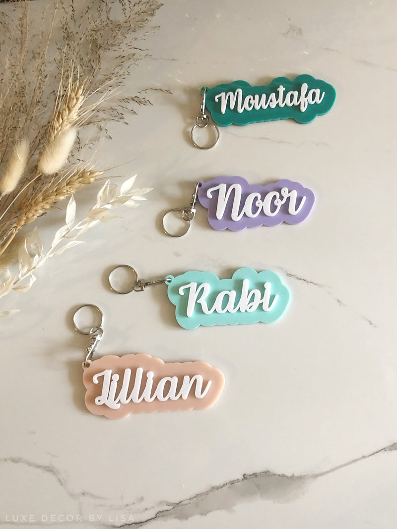 3D Acrylic Name Keyrings - Luxe Decor by Lisa