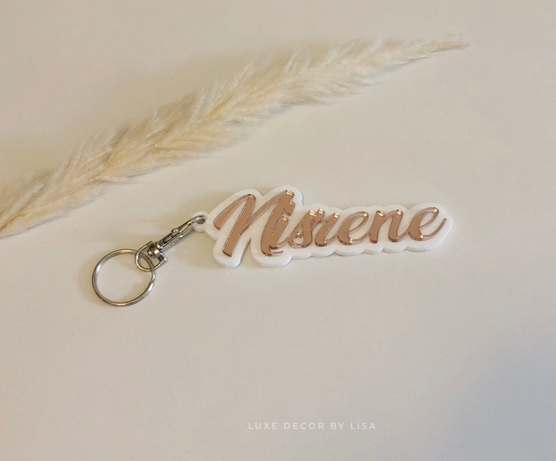 3D Acrylic Name Keyrings - Luxe Decor by Lisa