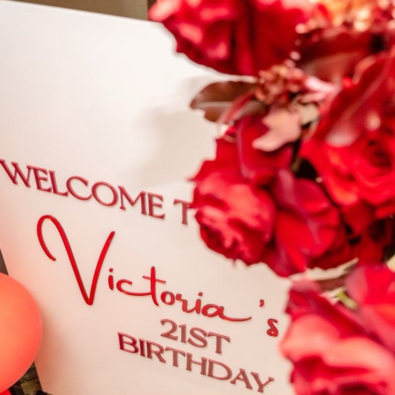 3D Event Sign Style Acrylic Rectangle - Luxe Decor by Lisa
