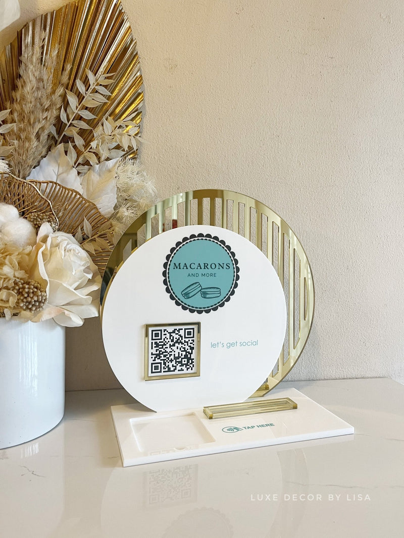 4 in 1 Double Circled Logo, QR, Cards and Square Dock Sign - Luxe Decor by Lisa