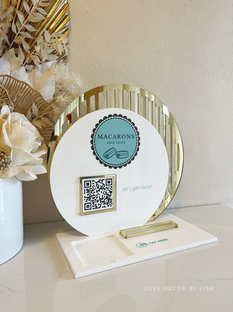 4 in 1 Double Circled Logo, QR, Cards and Square Dock Sign - Luxe Decor by Lisa