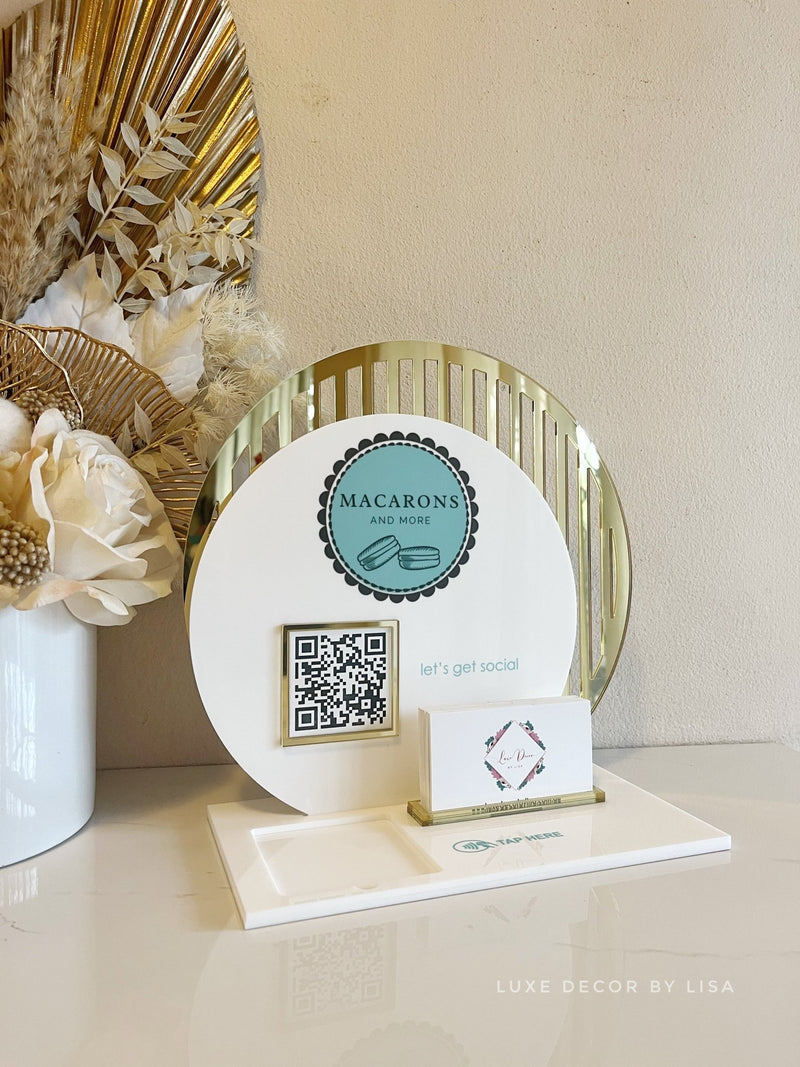 4 in 1 Double Circled Logo, QR, Cards and Square Dock Sign - Luxe Decor by Lisa