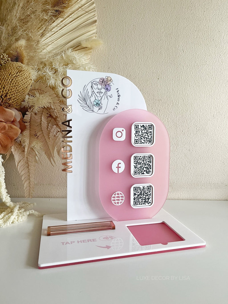 4 in 1 Modern 3 QR Sign Style 2 - Luxe Decor by Lisa