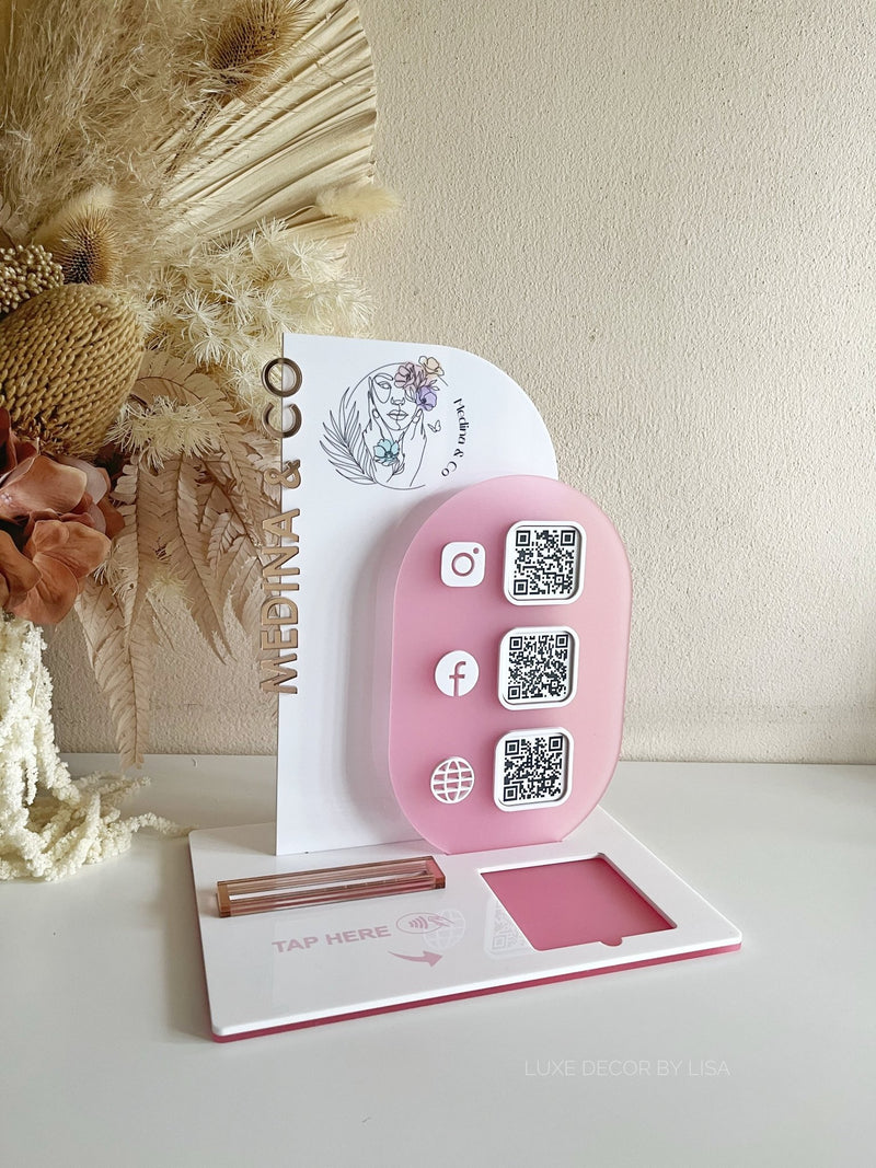 4 in 1 Modern 3 QR Sign Style 2 - Luxe Decor by Lisa