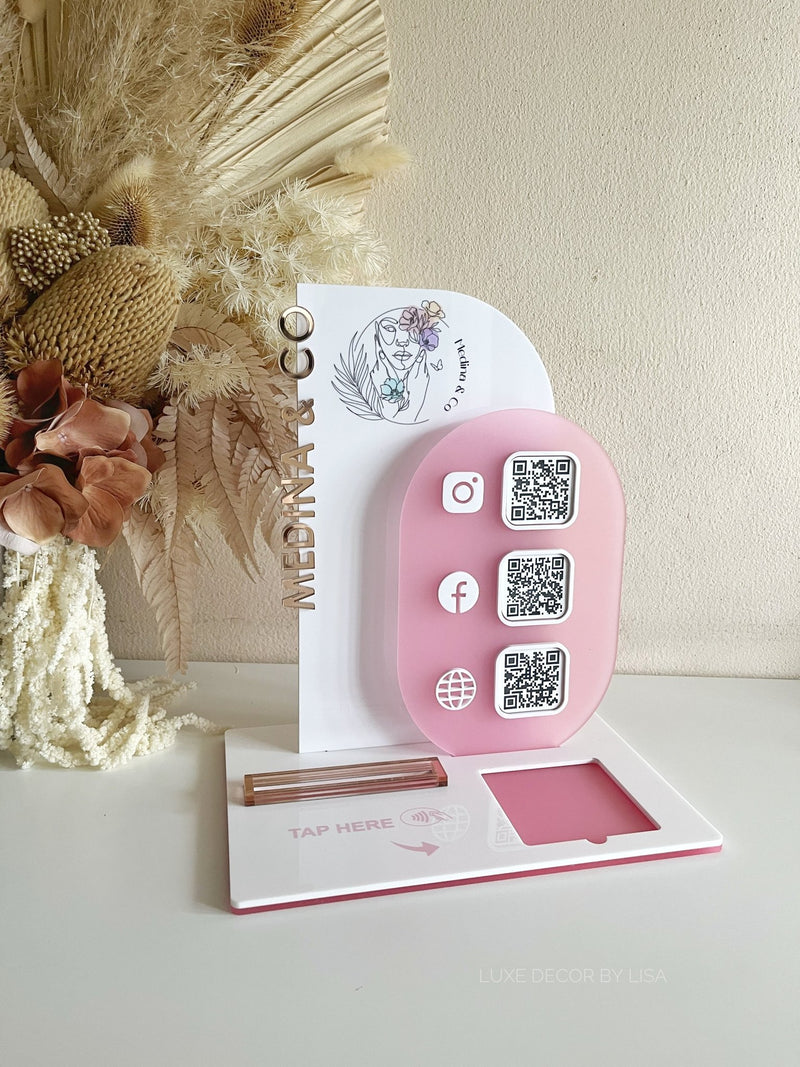 4 in 1 Modern 3 QR Sign Style 2 - Luxe Decor by Lisa