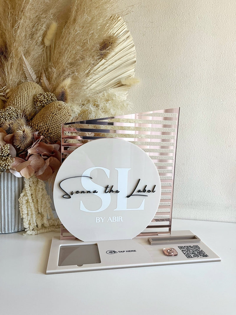 4 in 1 Modern Logo, QR, Cards and Square Dock Sign - Luxe Decor by Lisa
