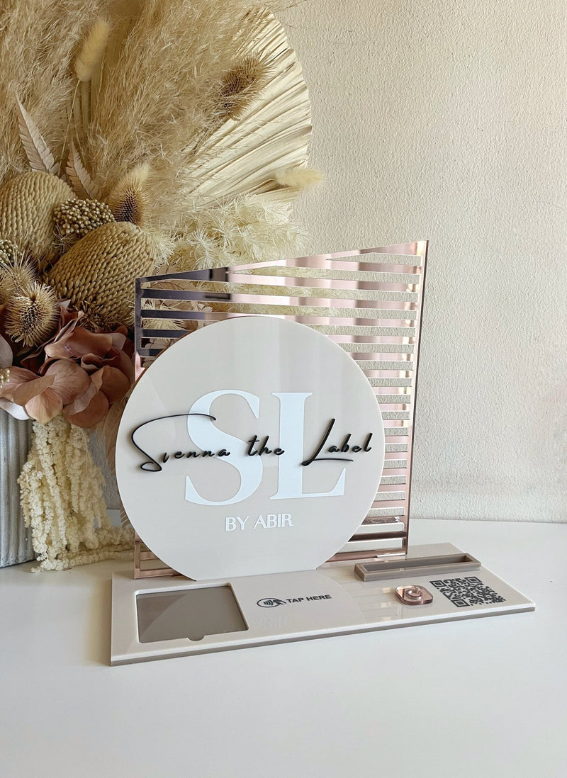 4 in 1 Modern Logo, QR, Cards and Square Dock Sign - Luxe Decor by Lisa